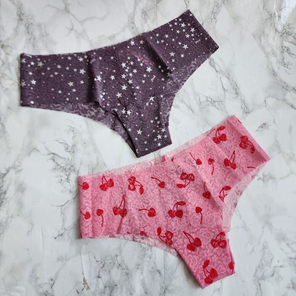 PINK Victoria's Secret Everywhere Lace Cheekster Pink S 2 pack